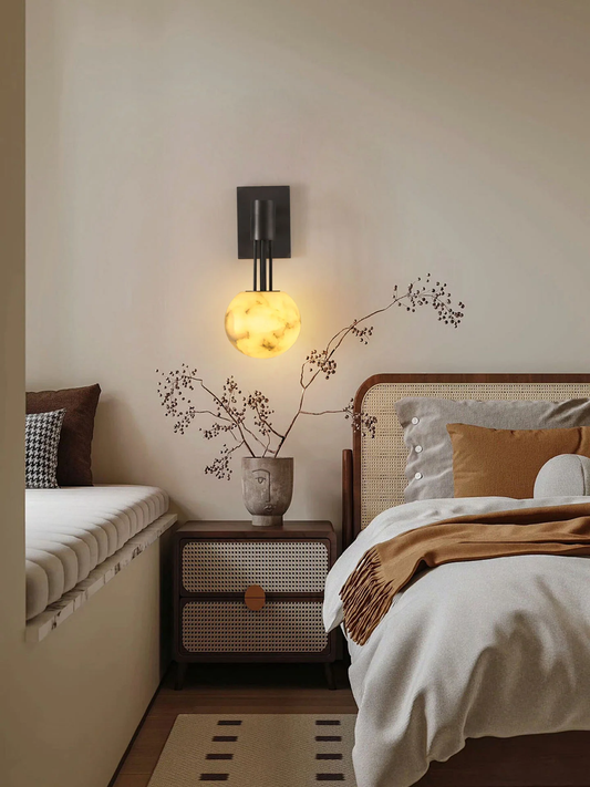 The Volterra Alabaster Orb Sconce