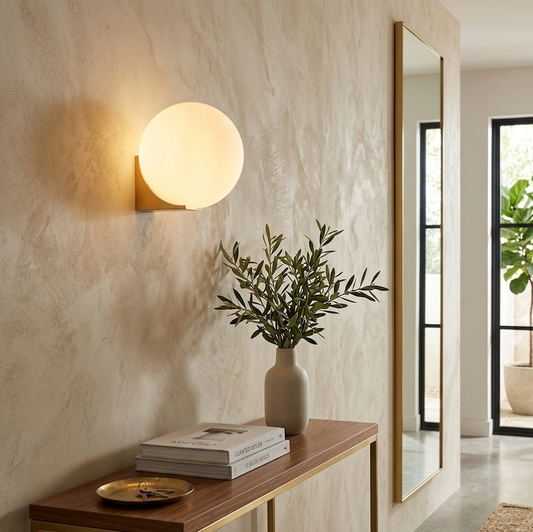 Minimalist Geometric Glass Globe Wall Lamp