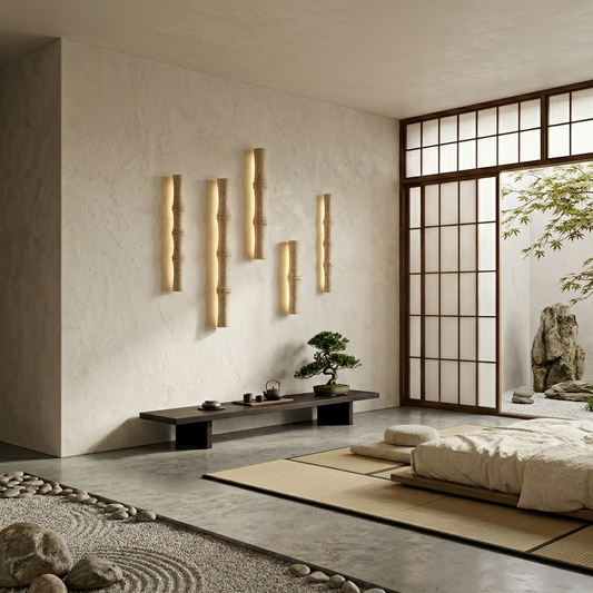 Bamboo Travertine Sconce
