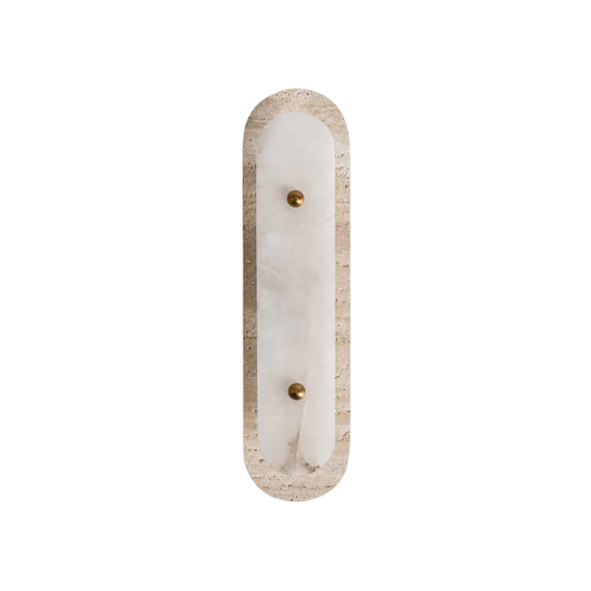 Natural Travertine & Alabaster Capsule Sconce