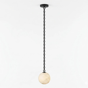 Alabaster Stone Sphere Multi-Light Chandelier