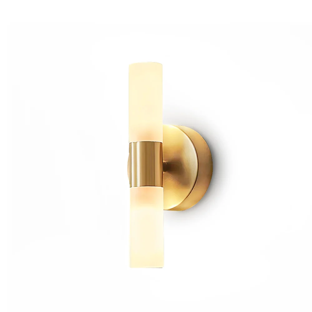 Twin Cylinder Brass Wall Sconce