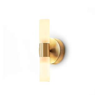 Twin Cylinder Brass Wall Sconce