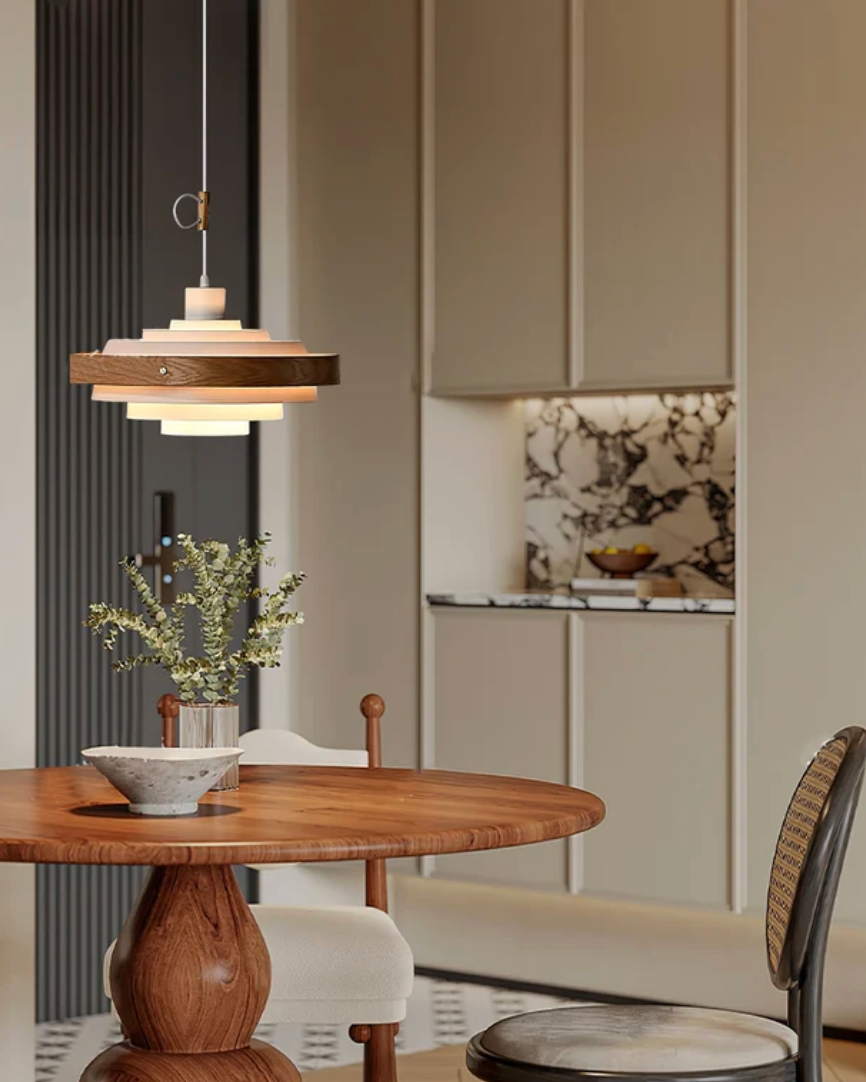Layered Disc Swing Arm Pendant Light