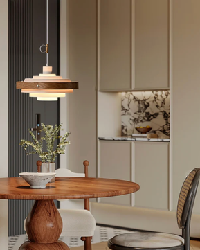 Layered Disc Swing Arm Pendant Light