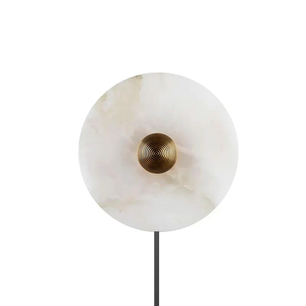 Plug In Alabaster Disc Wall Sconce