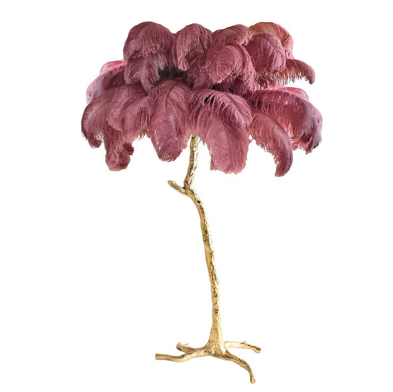 Ostrich Feather Brass Floor Lamp