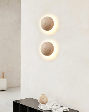 Round Travertine Wall Lamp