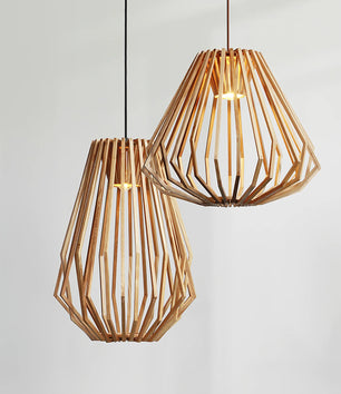 Wood Cage Pendant Lamp