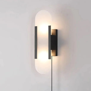 Geometric Harmony Alabaster Plug In Wall Lamp