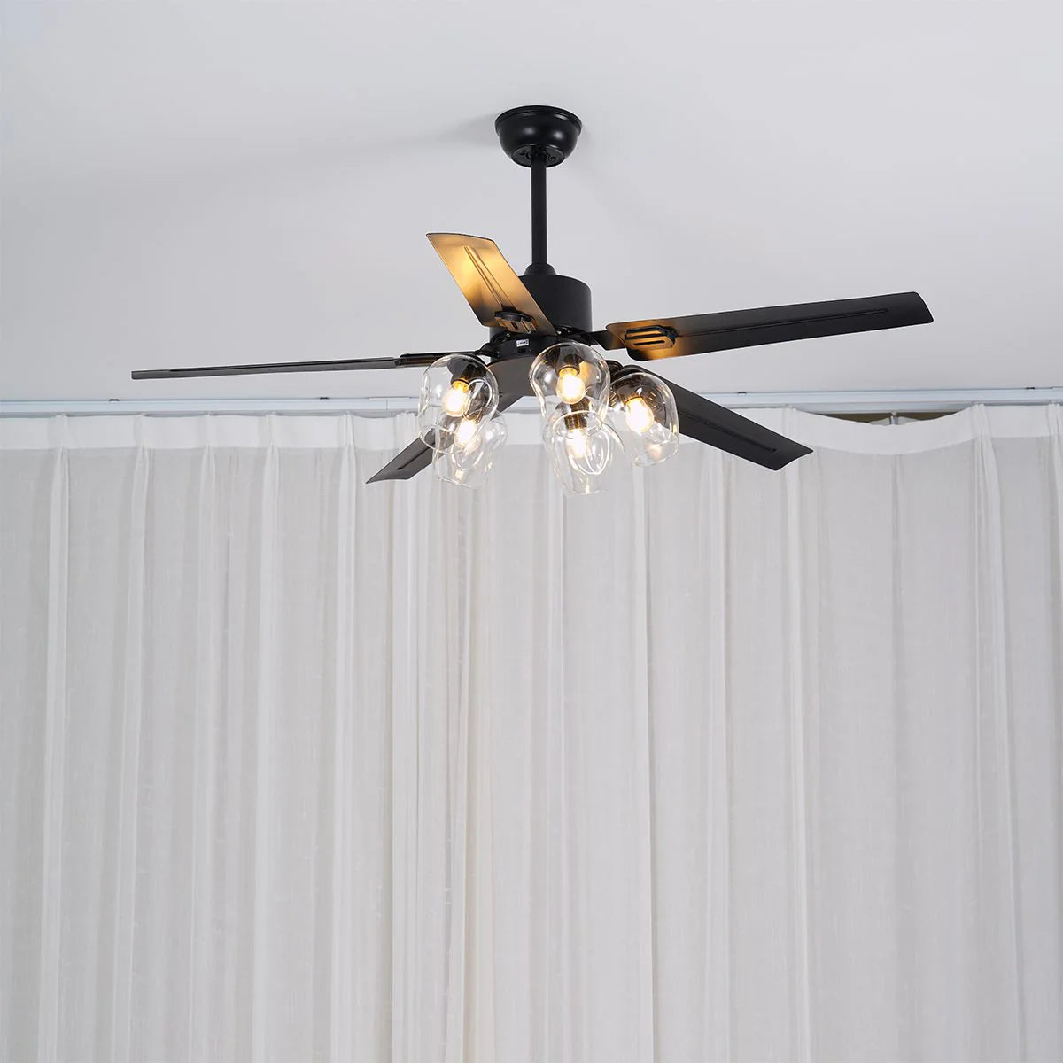 Glass Ball Ceiling Fan Light