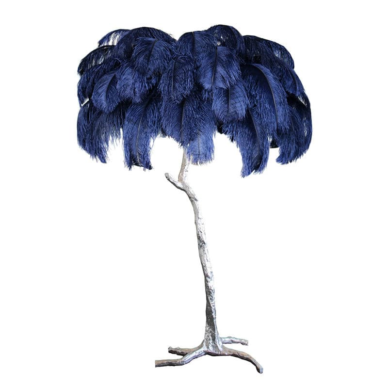 Ostrich Feather Brass Floor Lamp