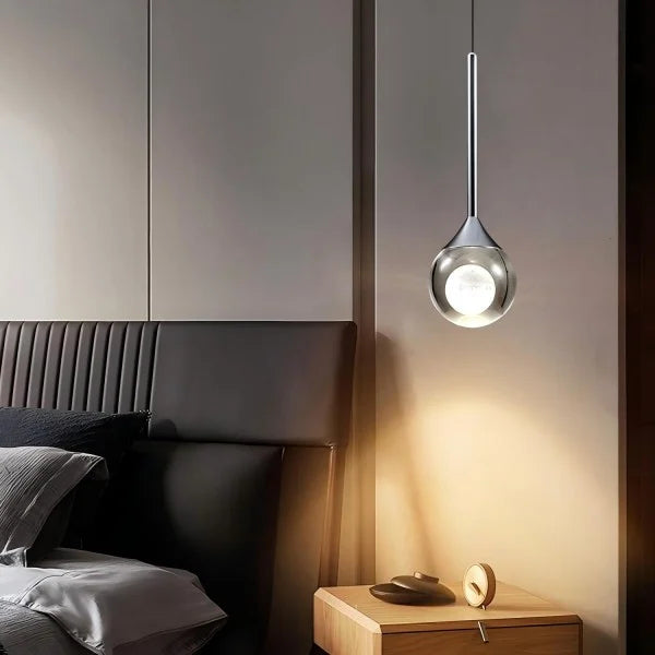 Moon Clear Glass Ball Pendant Light