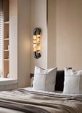 Volterra Dual-Crescent Alabaster Sconce