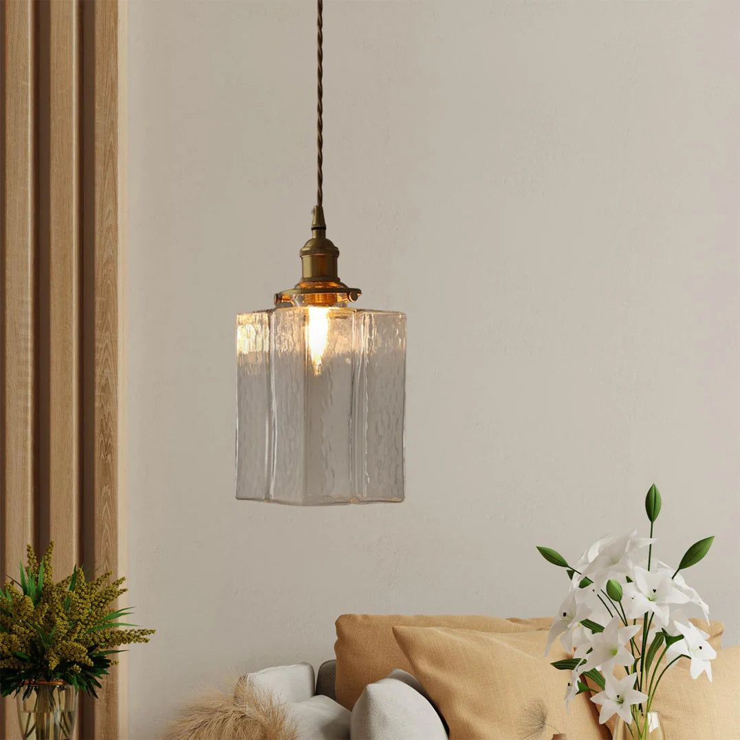 Jewel Glass Brass Pendant Light