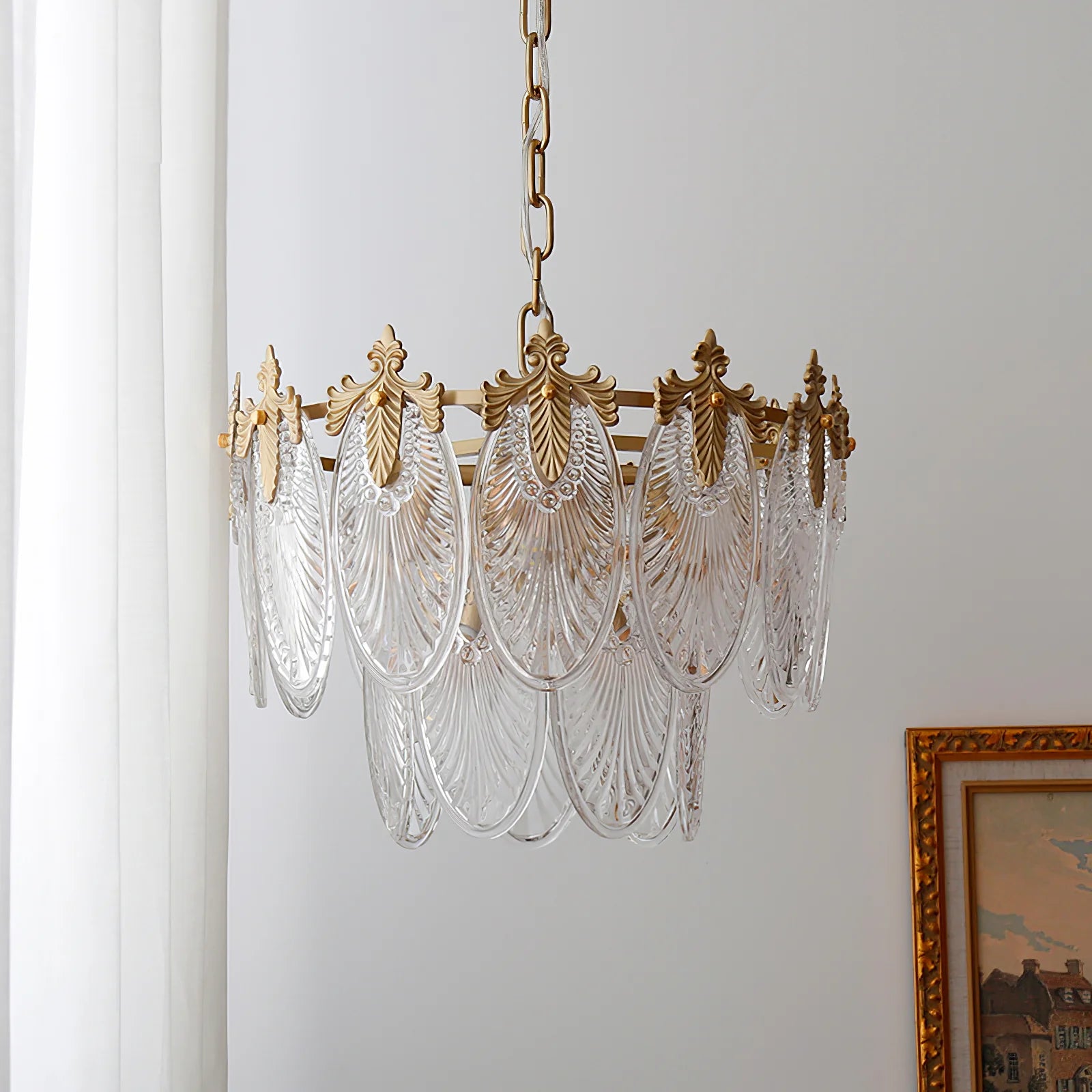 Brass Leaves Chandelier