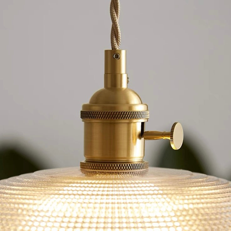 Vintage Copper Bowl Glass Pendant Light S121