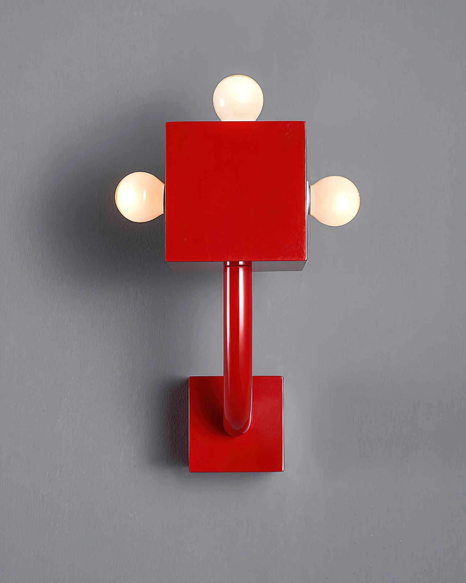 Red Cube Wall Lamp