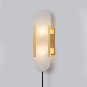 Geometric Harmony Alabaster Plug In Wall Lamp