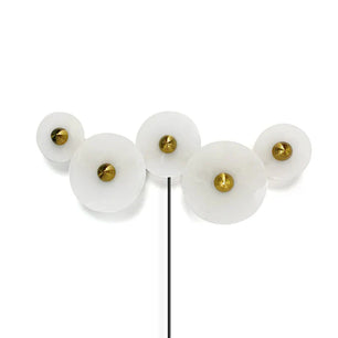 Round Alabaster Combination Plug In Wall Lamp