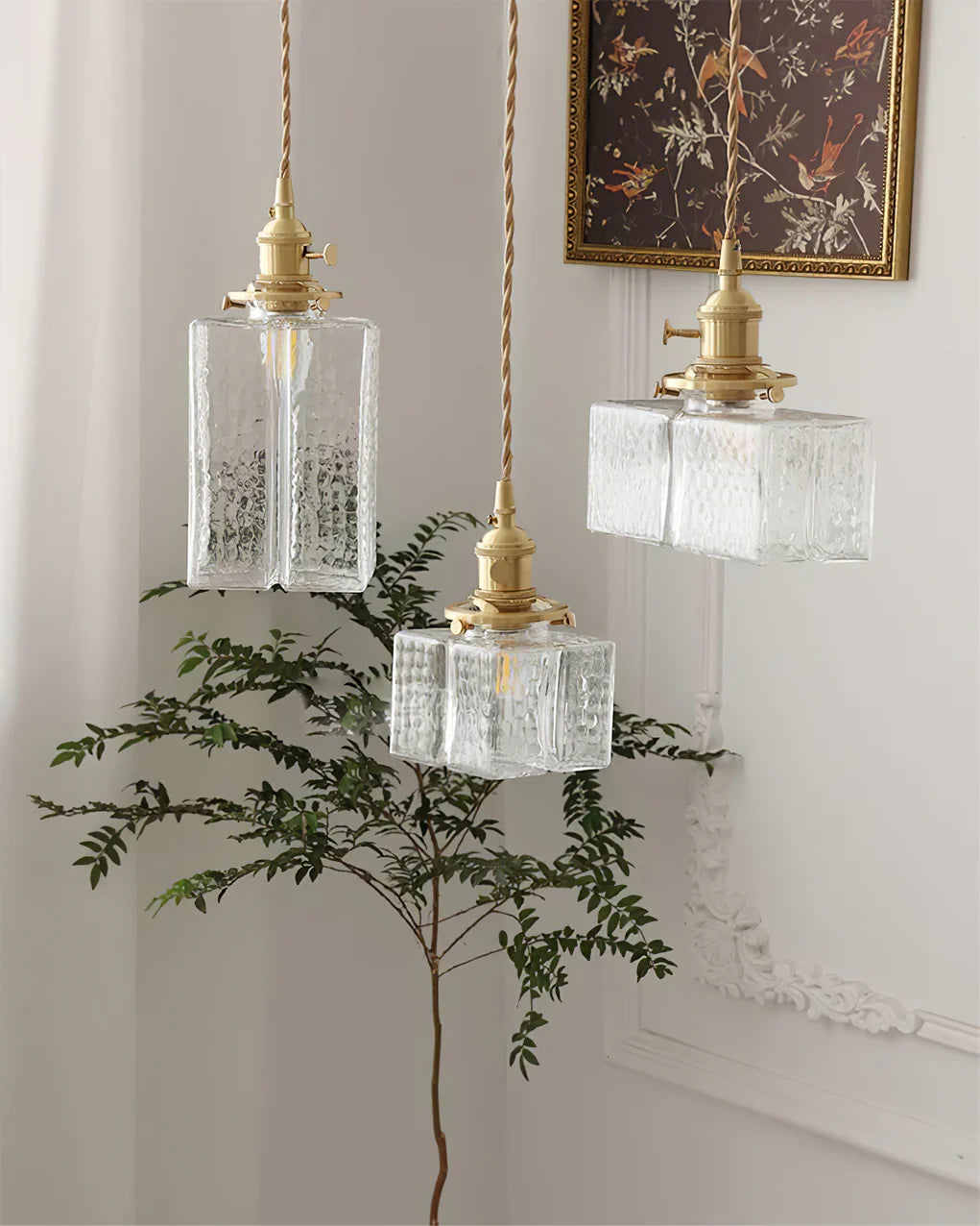 Jewel Glass Brass Pendant Light