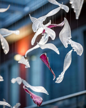 Flying Glass Feather Chandelier