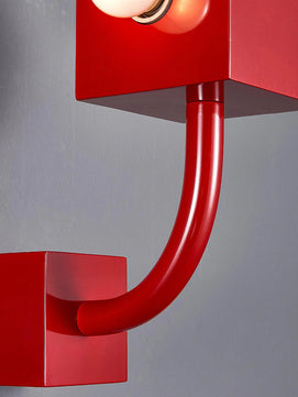 Red Cube Wall Lamp