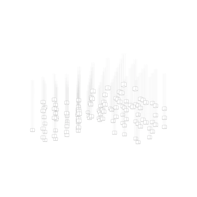 Square Multi Crystal Light Pendant Chandelier