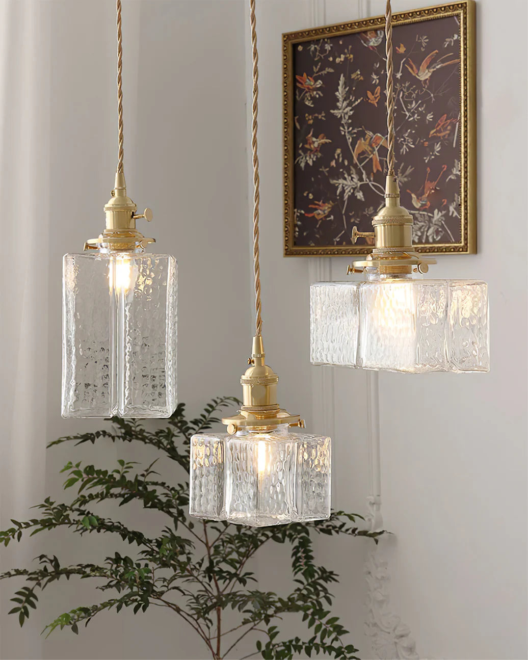 Jewel Glass Brass Pendant Light