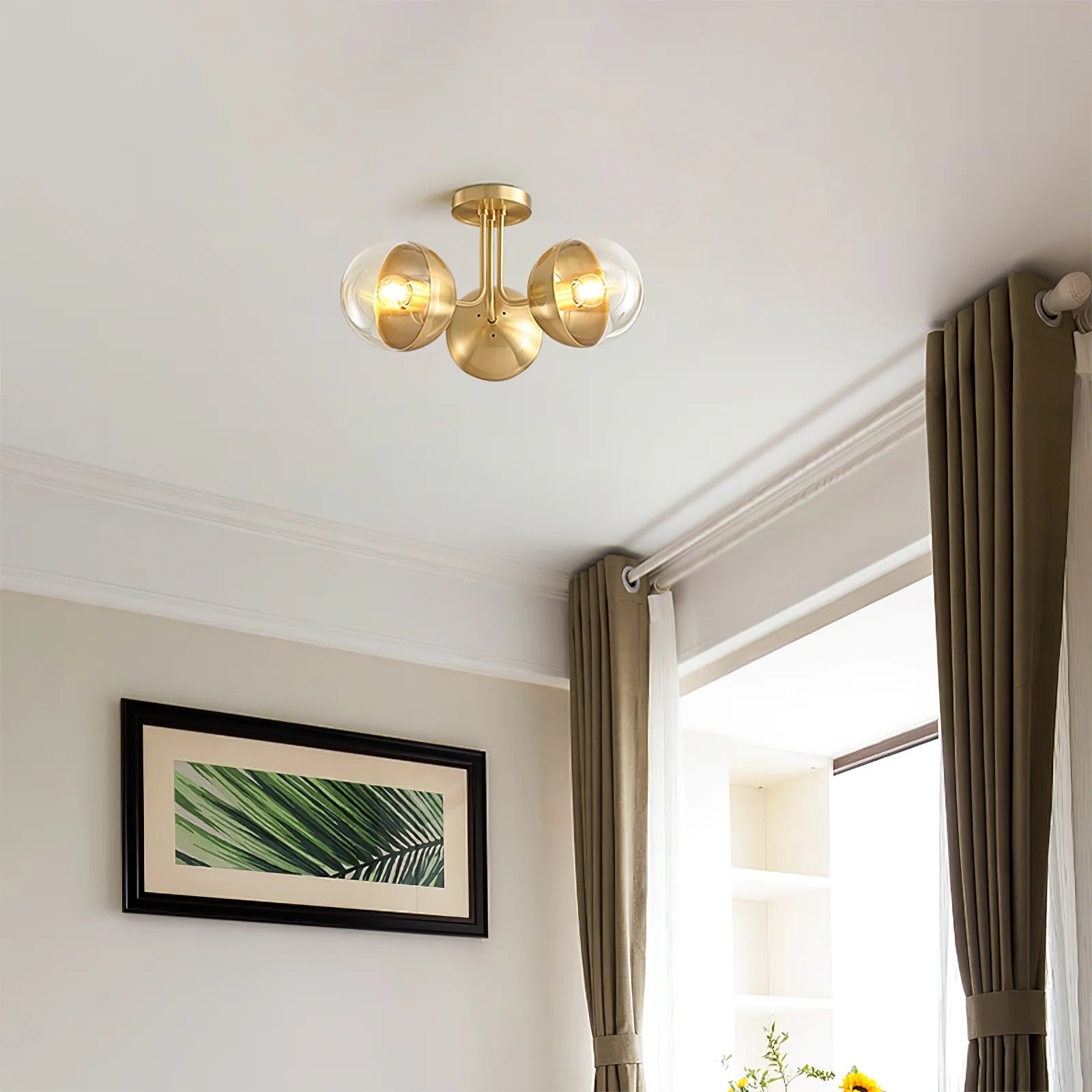 Brass Globulars Ceiling Lamp