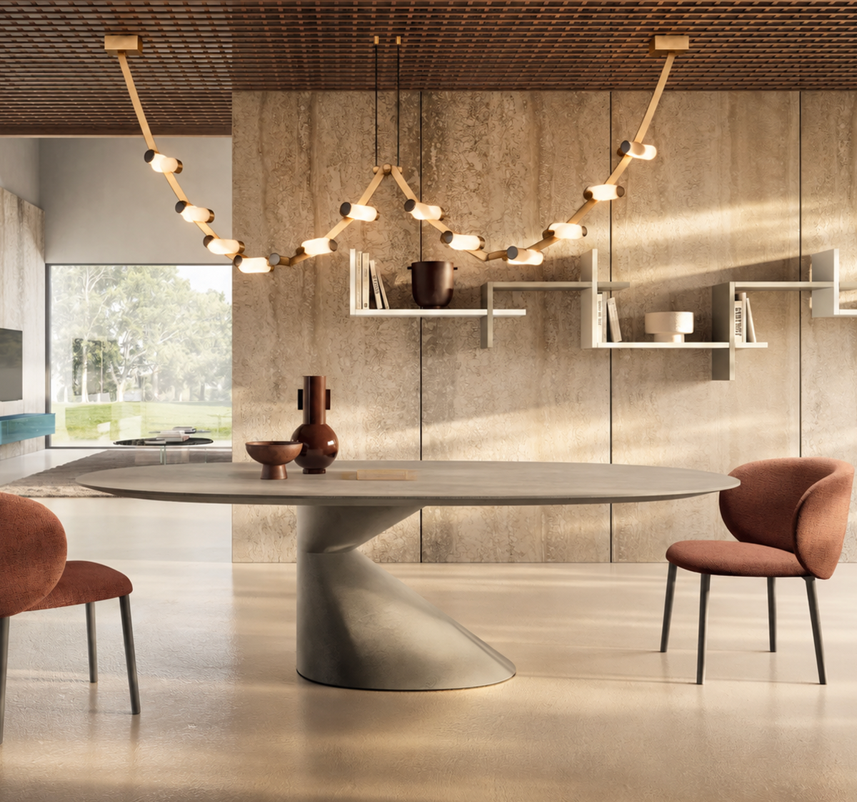 Curve Leather Chandelier