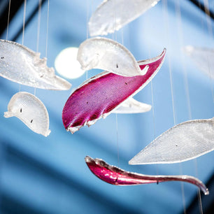 Flying Glass Feather Chandelier