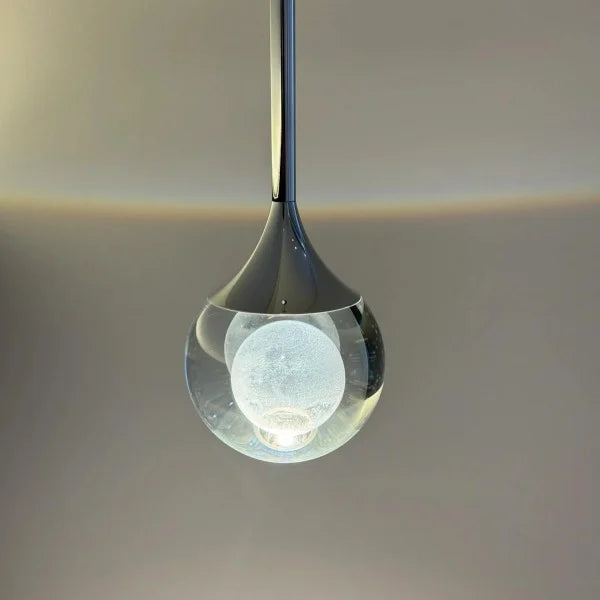 Moon Clear Glass Ball Pendant Light