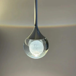 Moon Clear Glass Ball Pendant Light