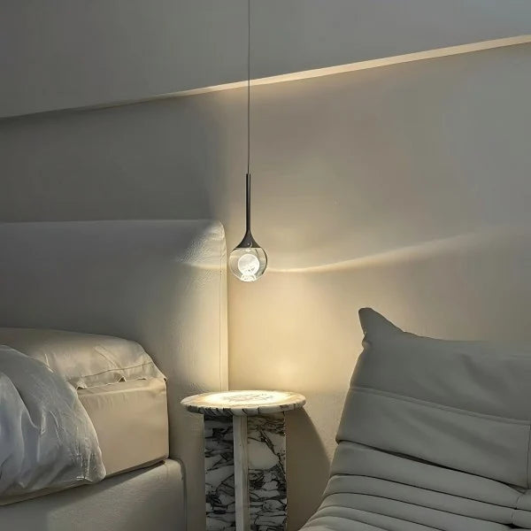 Moon Clear Glass Ball Pendant Light