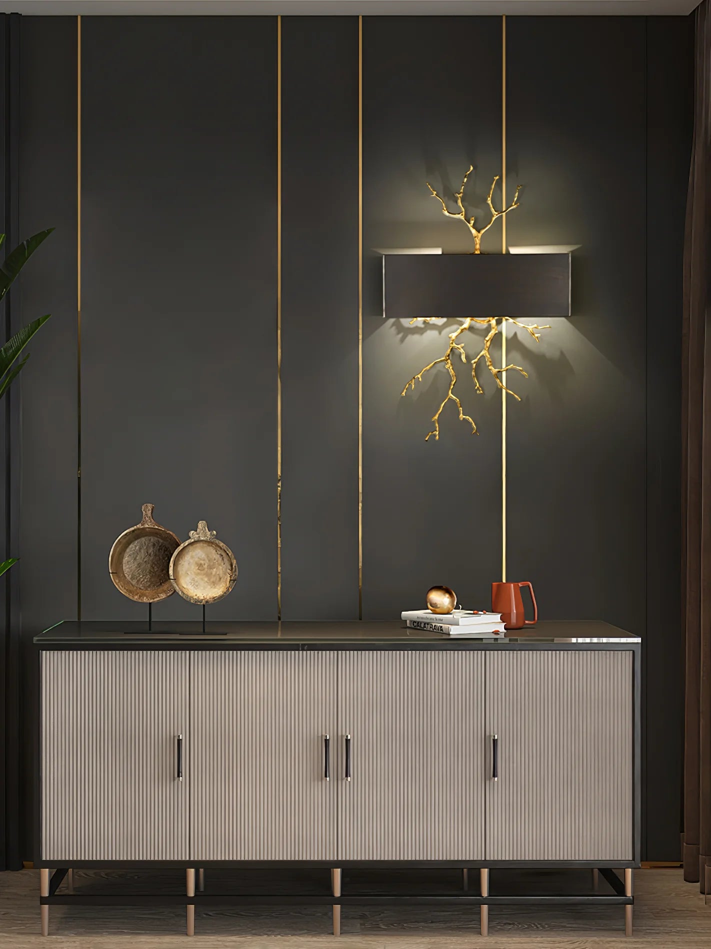 Brass Branch Wall Lamp