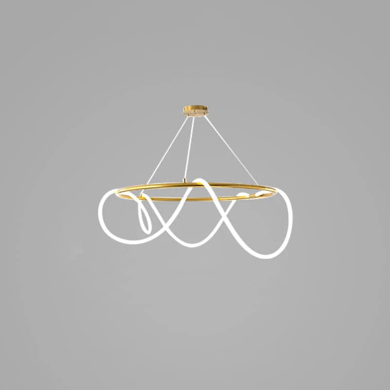 Serpentine Glow Gold Chandelier