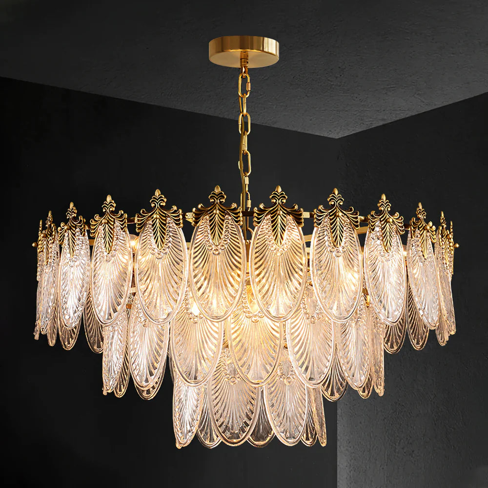 Brass Leaves Chandelier