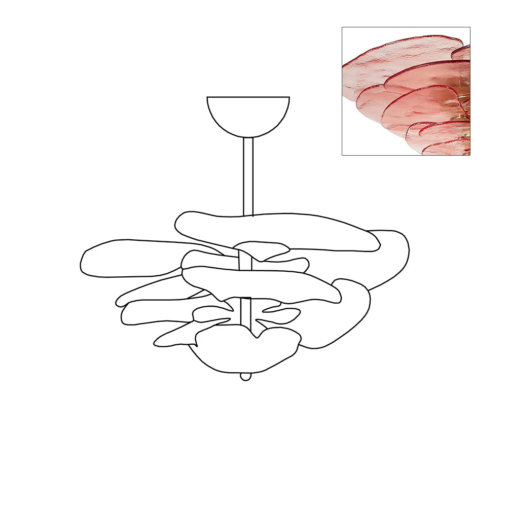 Lotus Leaf Murano Chandelier