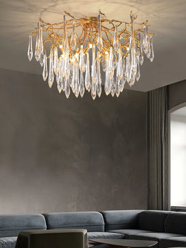 Teardrop Round Crystal Ceiling Lamp