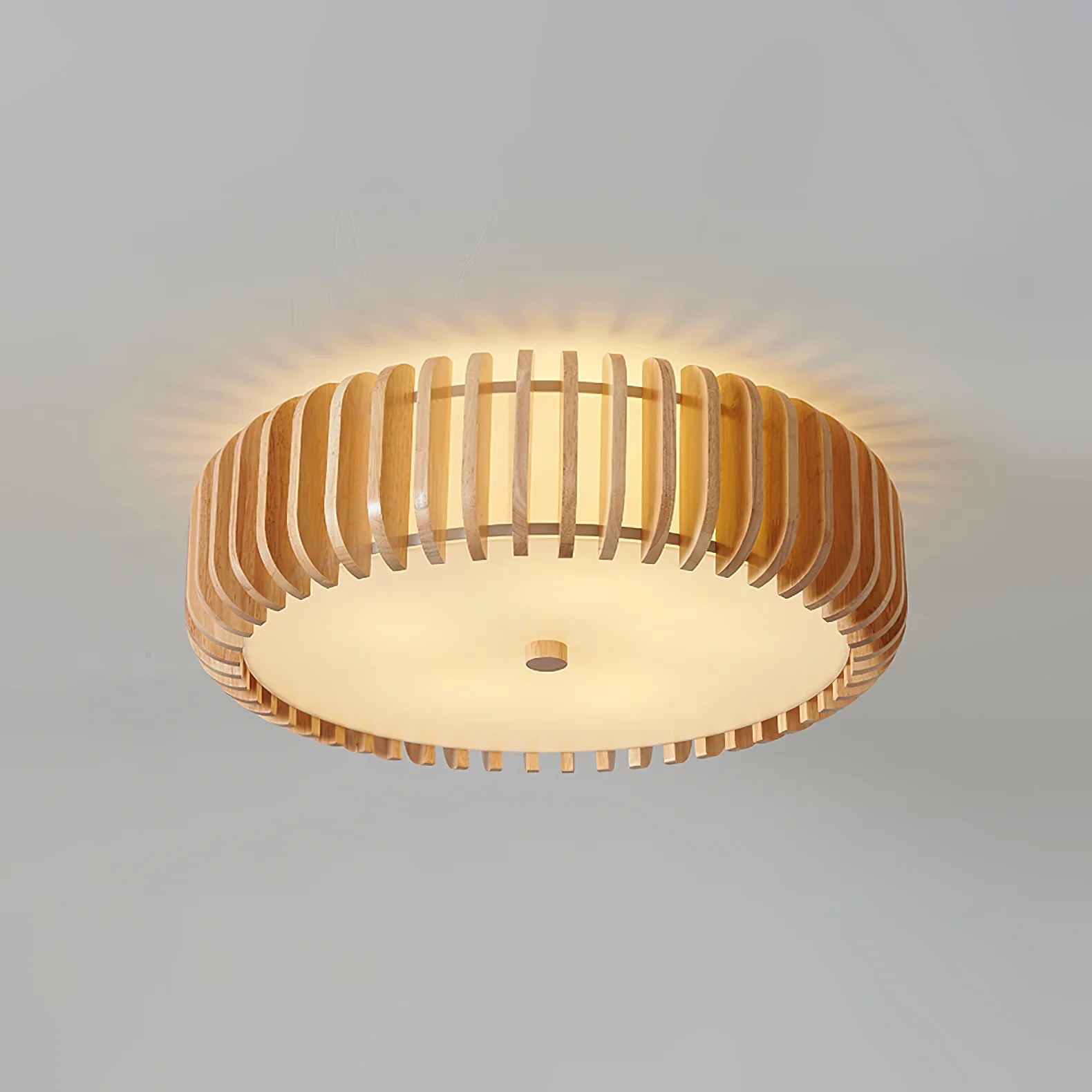 Wooden Drum Ceiling Lamp