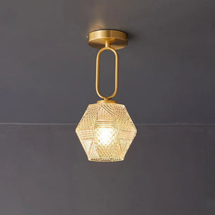 Diamond Cut Art Deco Ceiling Light