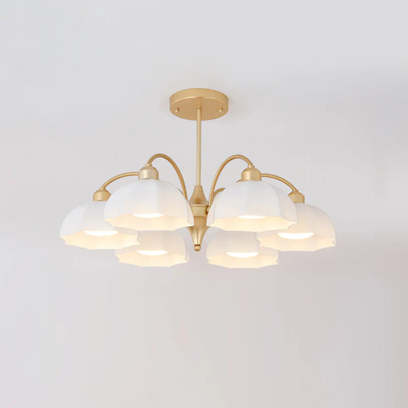 Frosted Glass Bell Chandelier