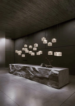 Square Multi Crystal Light Pendant Chandelier