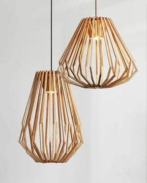 Wood Cage Pendant Lamp