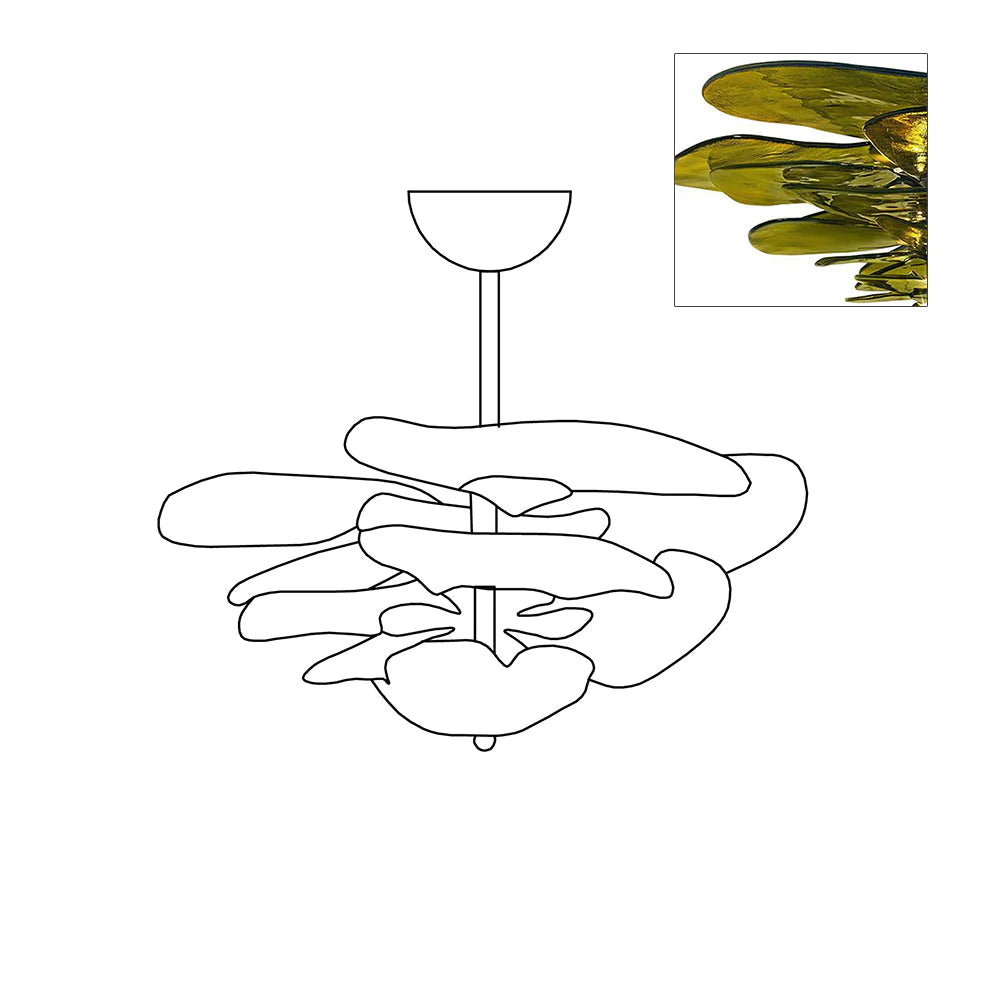 Lotus Leaf Murano Chandelier
