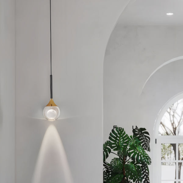 Moon Clear Glass Ball Pendant Light