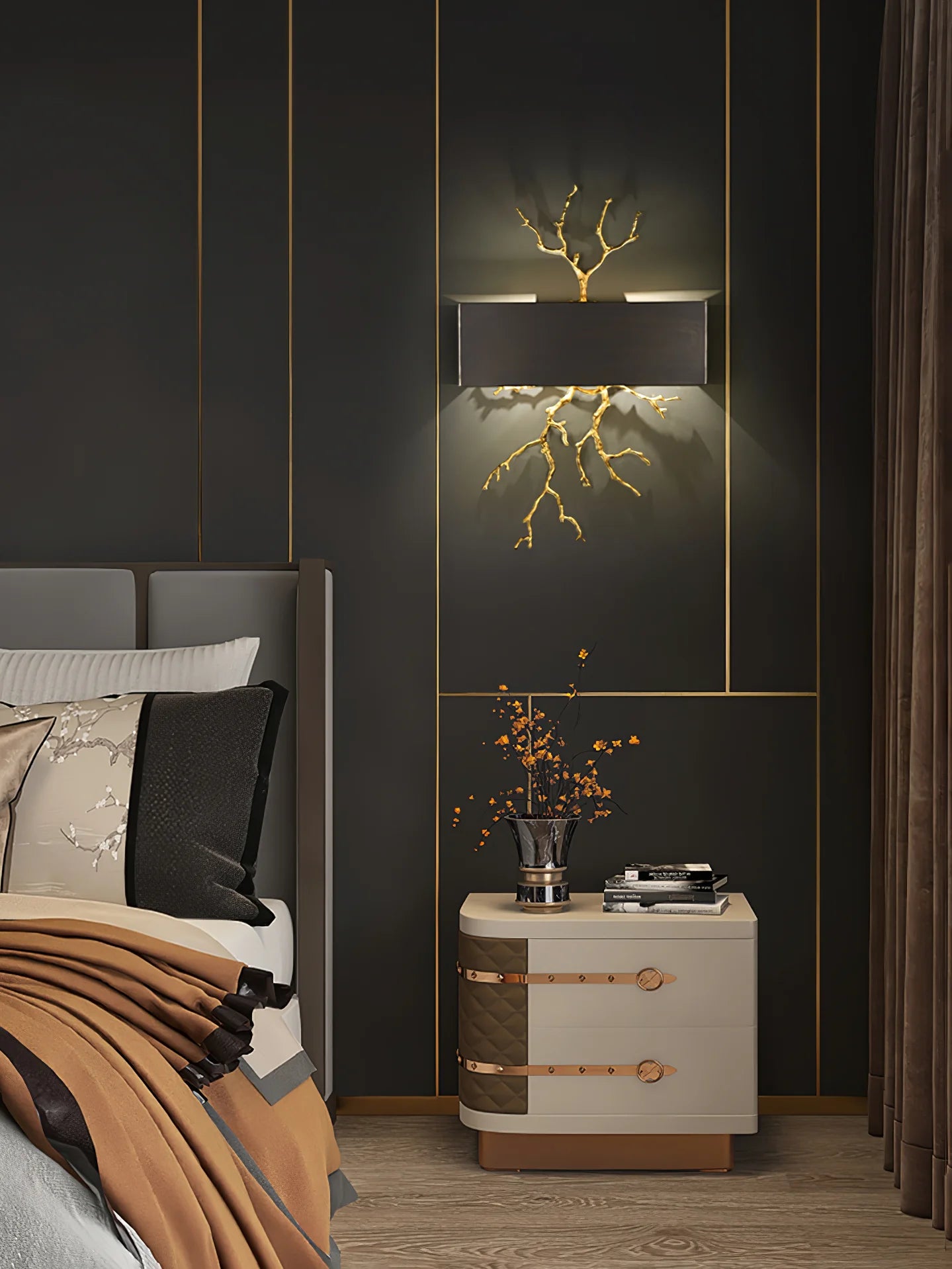 Brass Branch Wall Lamp