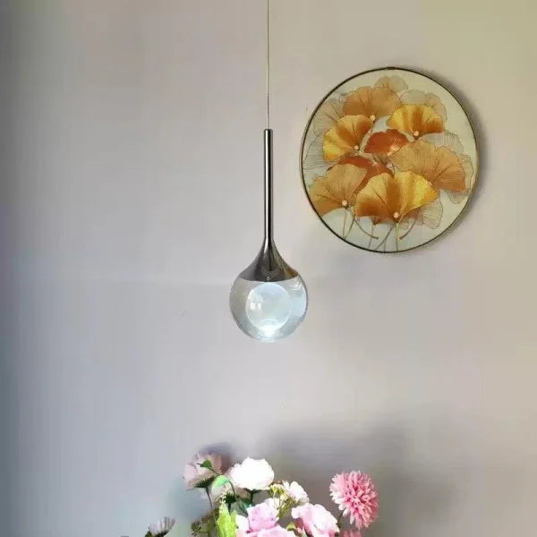 Moon Clear Glass Ball Pendant Light