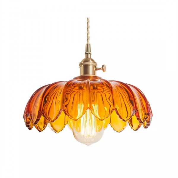 Retro Petal Glass Pendant Light S98